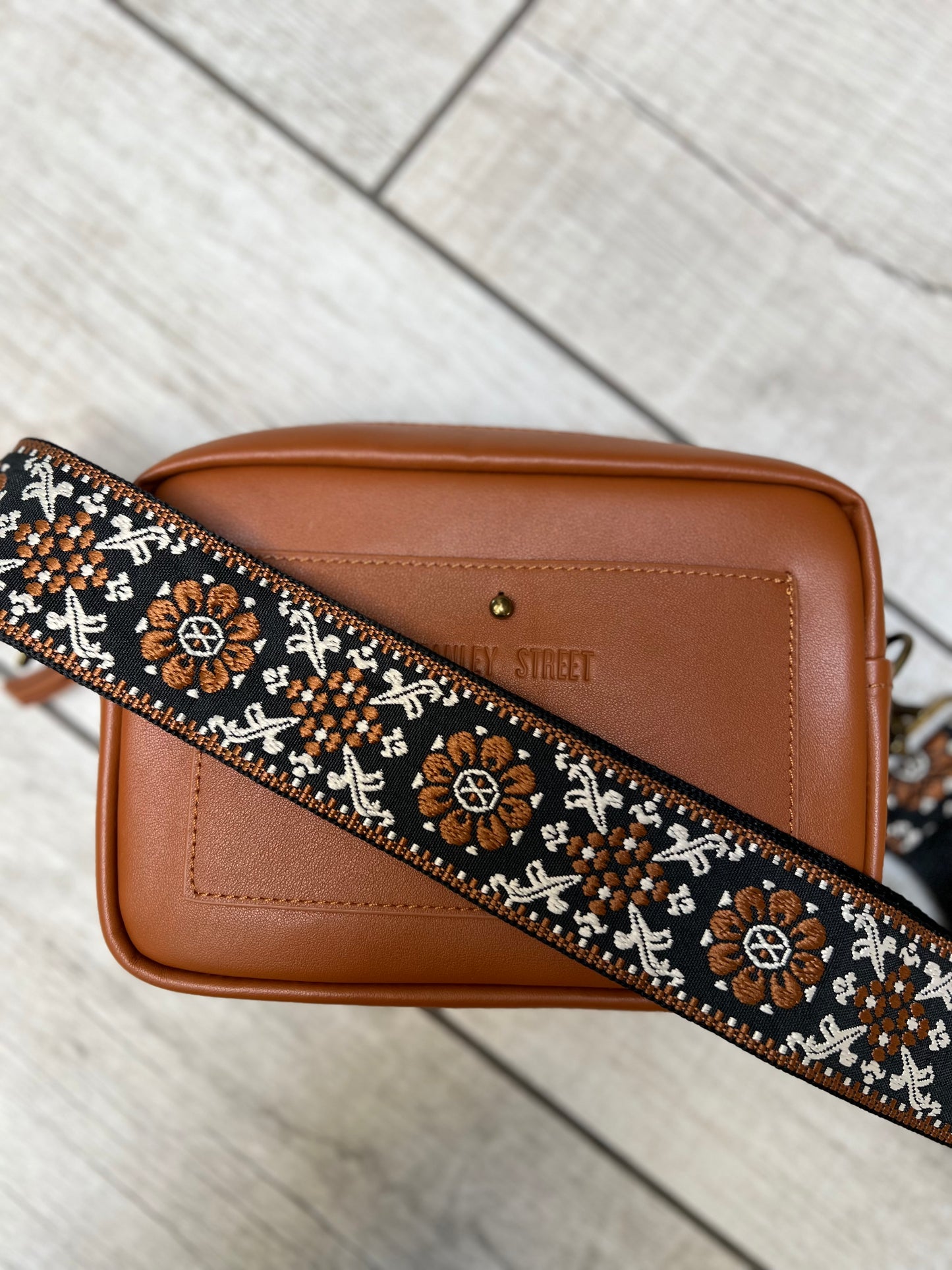 Brown, Black & Tan Bag Strap