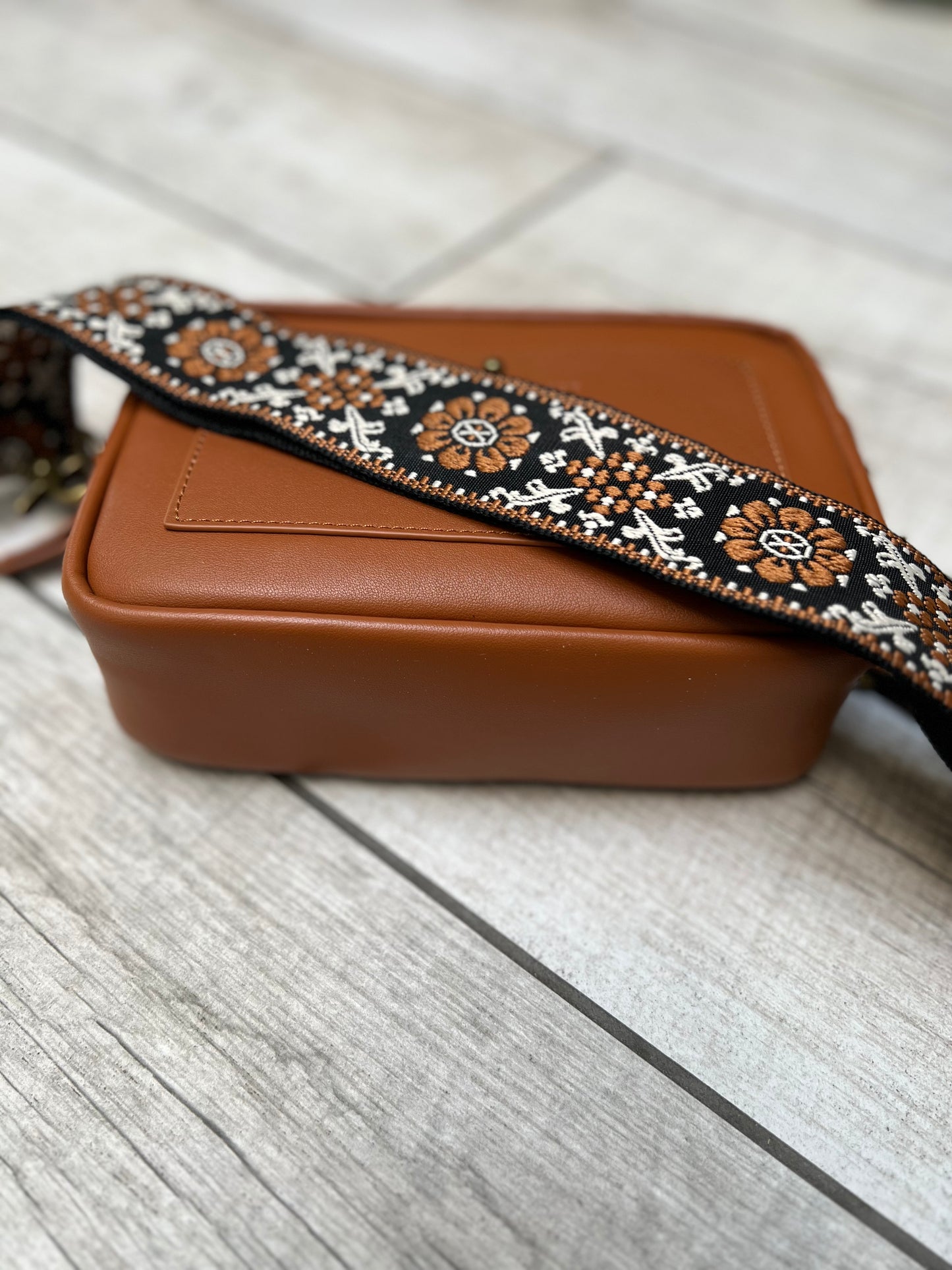 Brown, Black & Tan Bag Strap